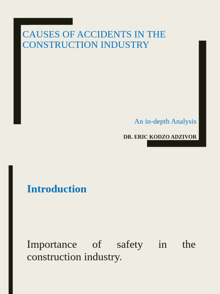 Causes of Accidents in The Construction Industry | PDF
