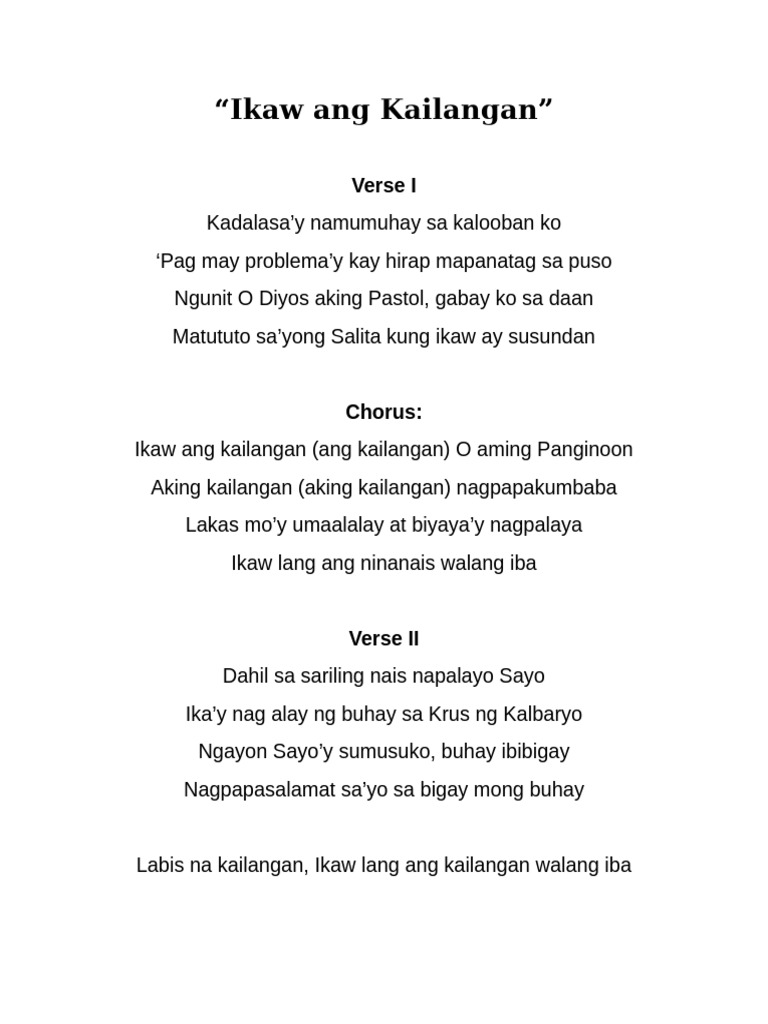 Ikaw Ang Kailangan | PDF