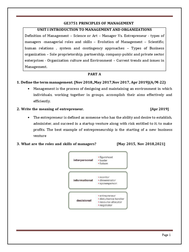 Principles of Management Overview | PDF | Science | Goal