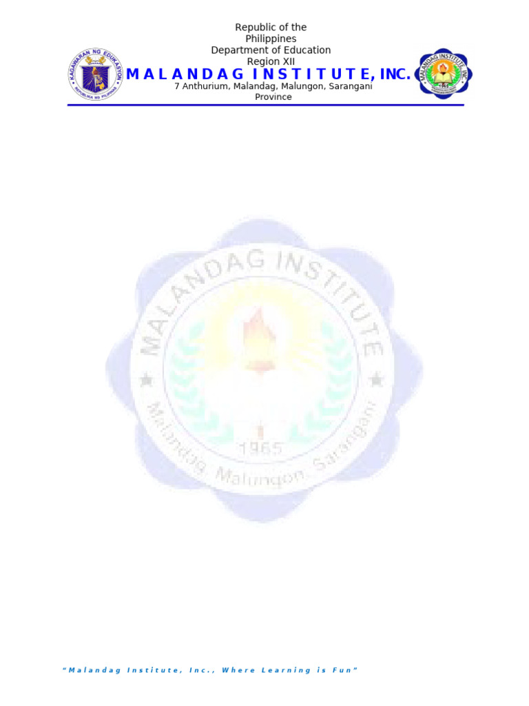 Malandag Institute Overview | PDF