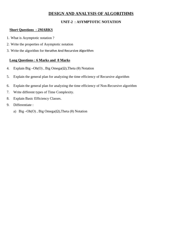ADA UNIT-2 FAQ | PDF