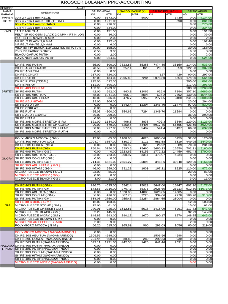 Monthly PPIC-Accounting Report Apr-25 | PDF