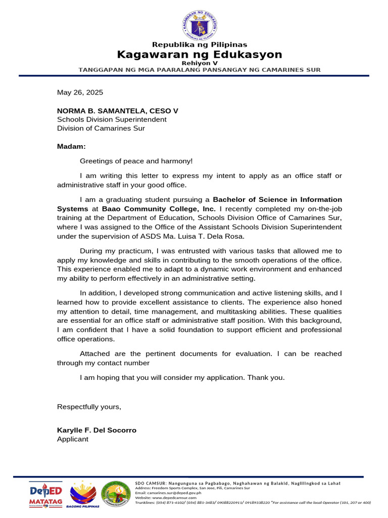 Application for Administrative Position | PDF