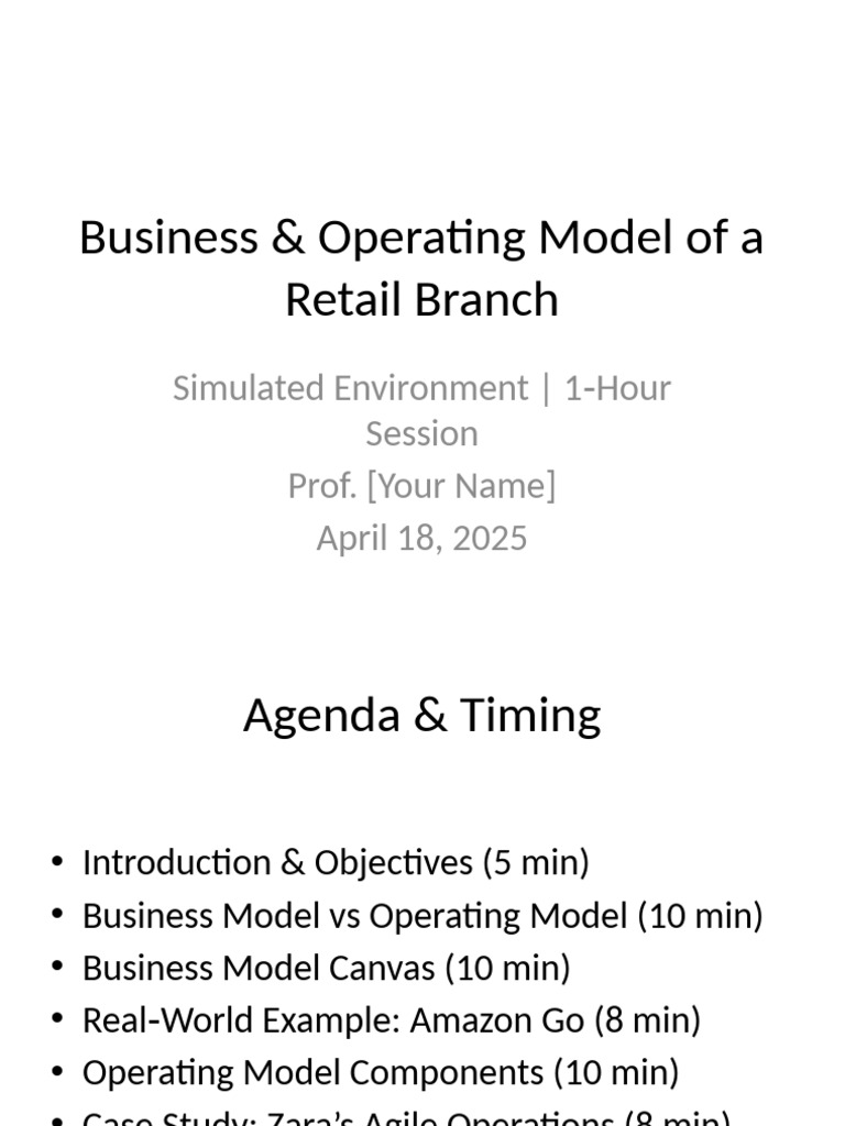 Business Operating Model Detailed | PDF | Point Of Sale | Inventory
