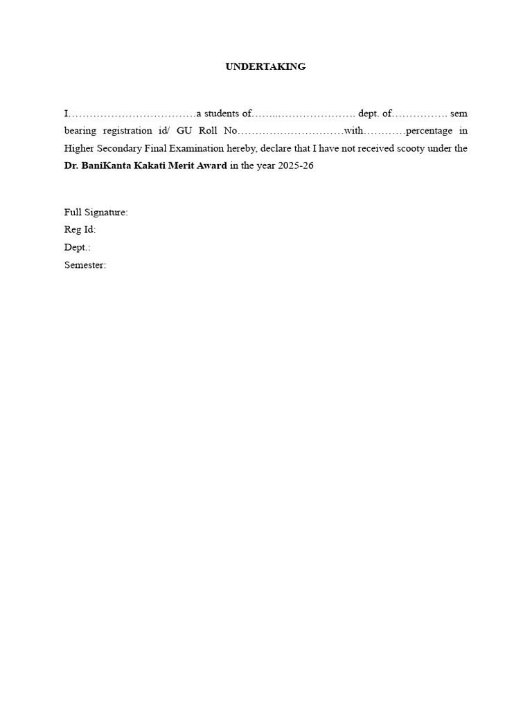 Undertaking | PDF