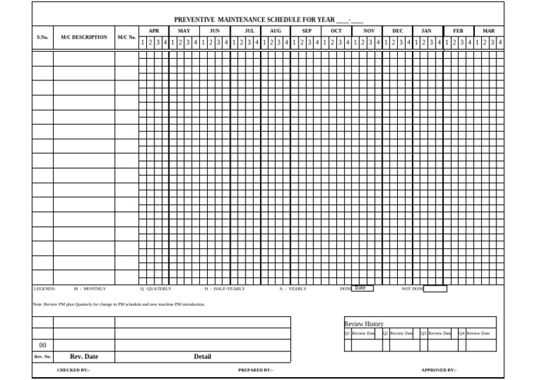 Preventive Maintenance Calendar 2023-2024 | PDF