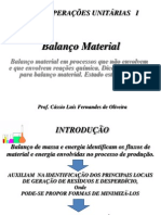 Balanço de massa em processos químicos e unitários