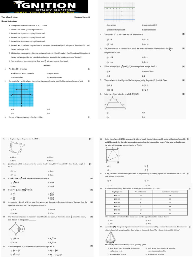 10th Test Math Final 3 | PDF