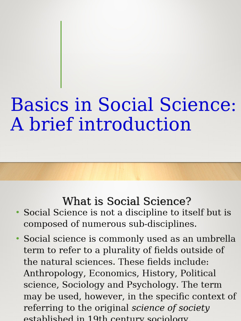 Overview of Social Science Fields | PDF | Anthropology | Social Sciences