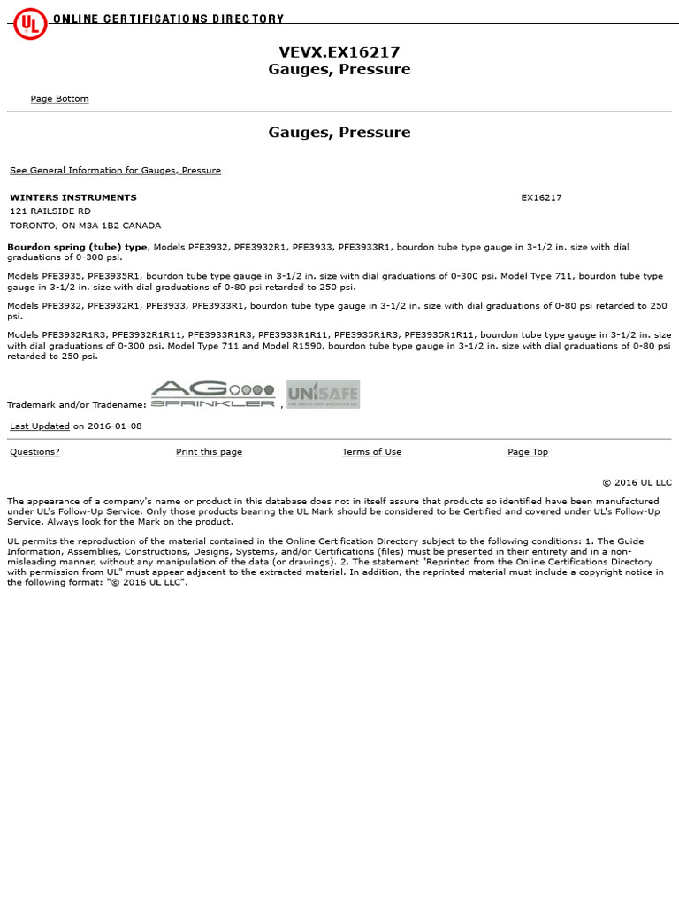 Pressure Gauge Specifications and Models | PDF | Pressure Measurement ...