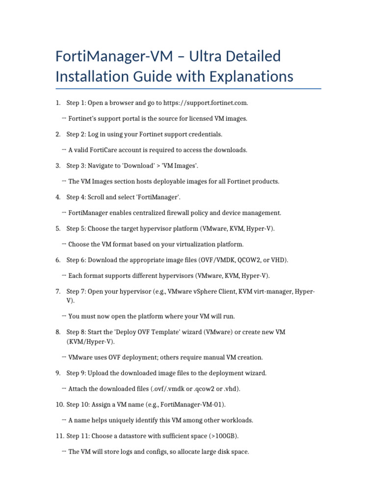 FortiManager VM Installation Guide | PDF | Virtual Machine | Command ...