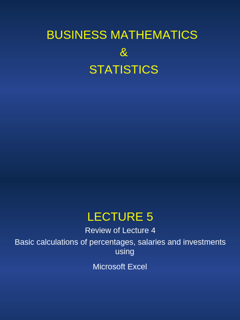 Business Math: Percent Change Calculations | PDF