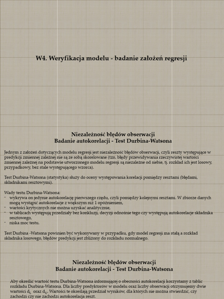 E W4 - Weryfikacja Modelu CD V0 | PDF