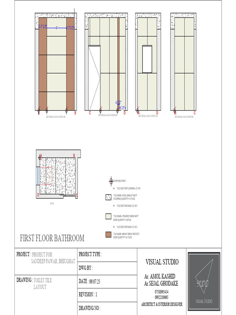 Sandeep Sir Tile Layout FF | PDF | Floors | Masonry