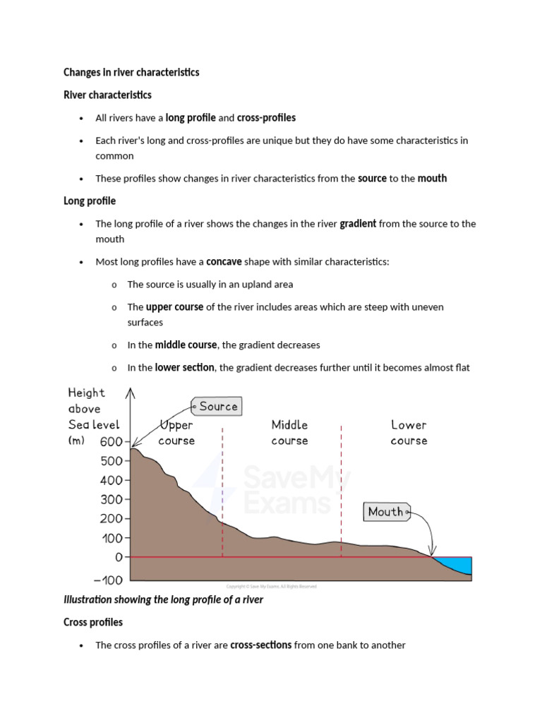 Characteristics of River Profiles | PDF | Erosion | Valley
