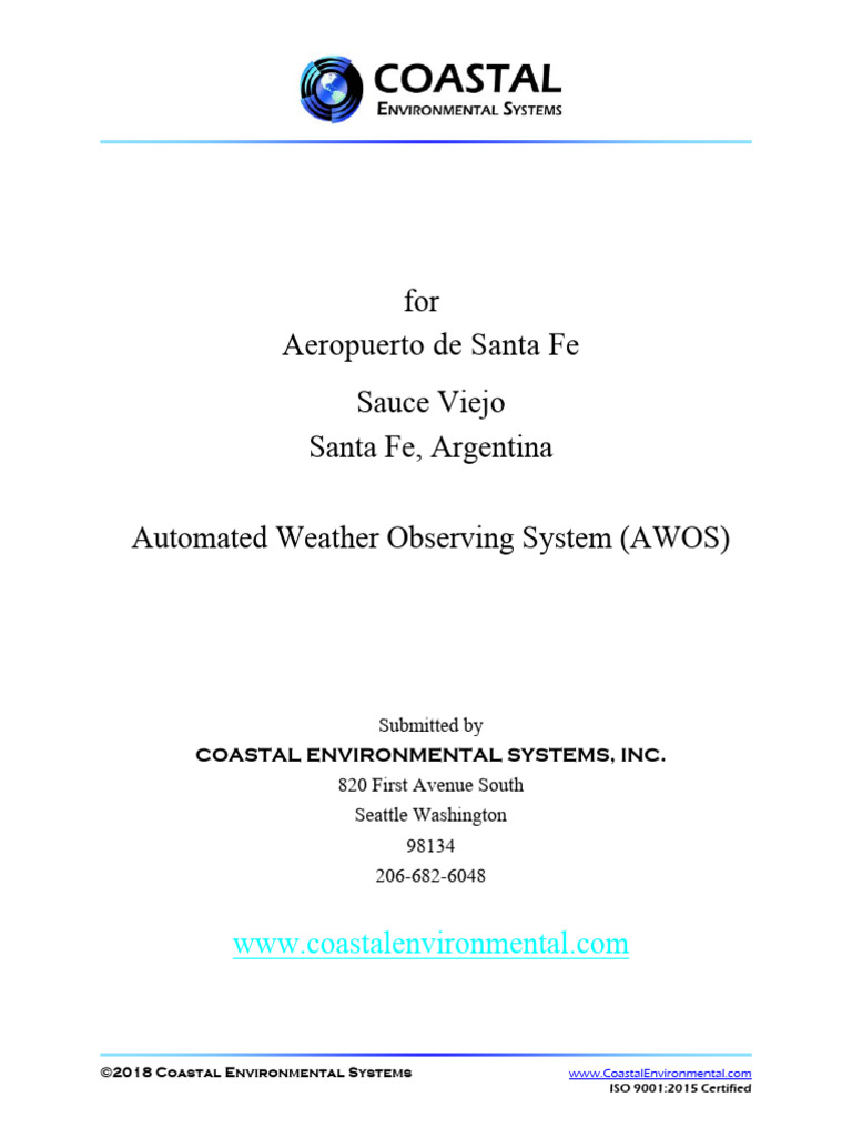 AWOS Operations Manual for Sauce Viejo | PDF | Wind Speed | Meteorology