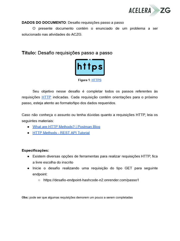 Desafio de Requisições HTTP Passo a Passo | PDF