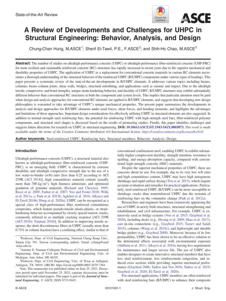 UHPC in Structural Engineering Review | PDF | Strength Of Materials ...