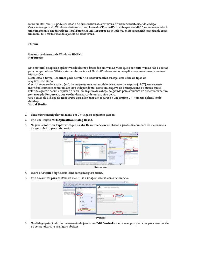 Criando Menus em C++ com MFC | PDF | Sistema operacional | Biblioteca ...