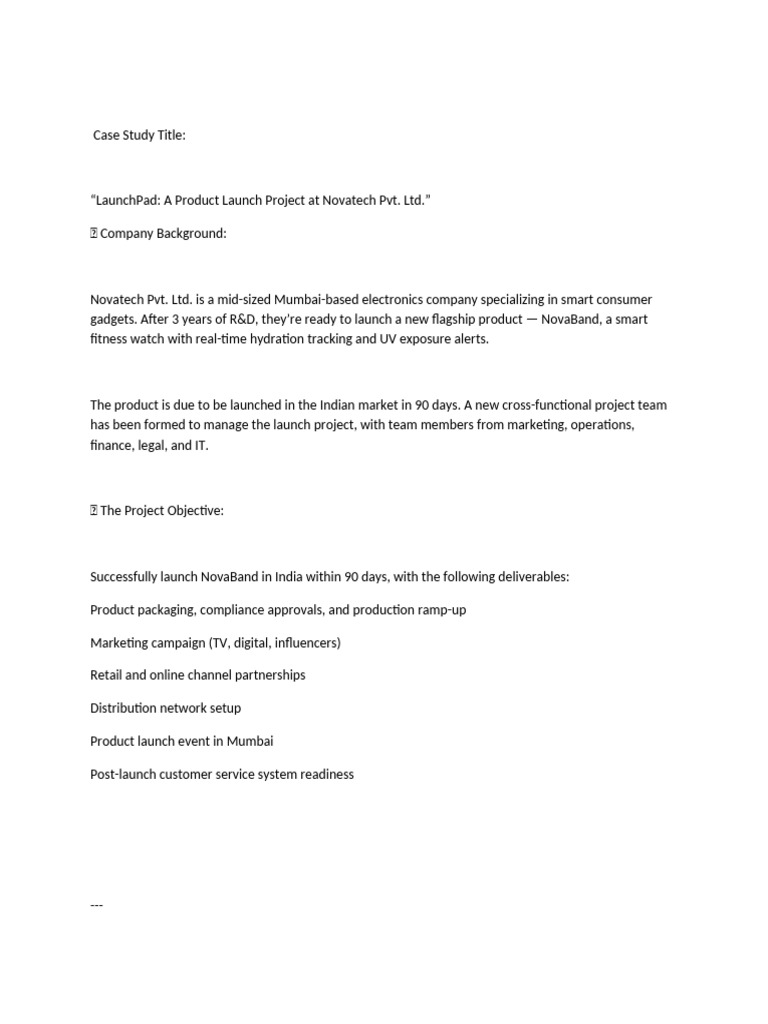 NovaBand Launch Project Case Study | PDF