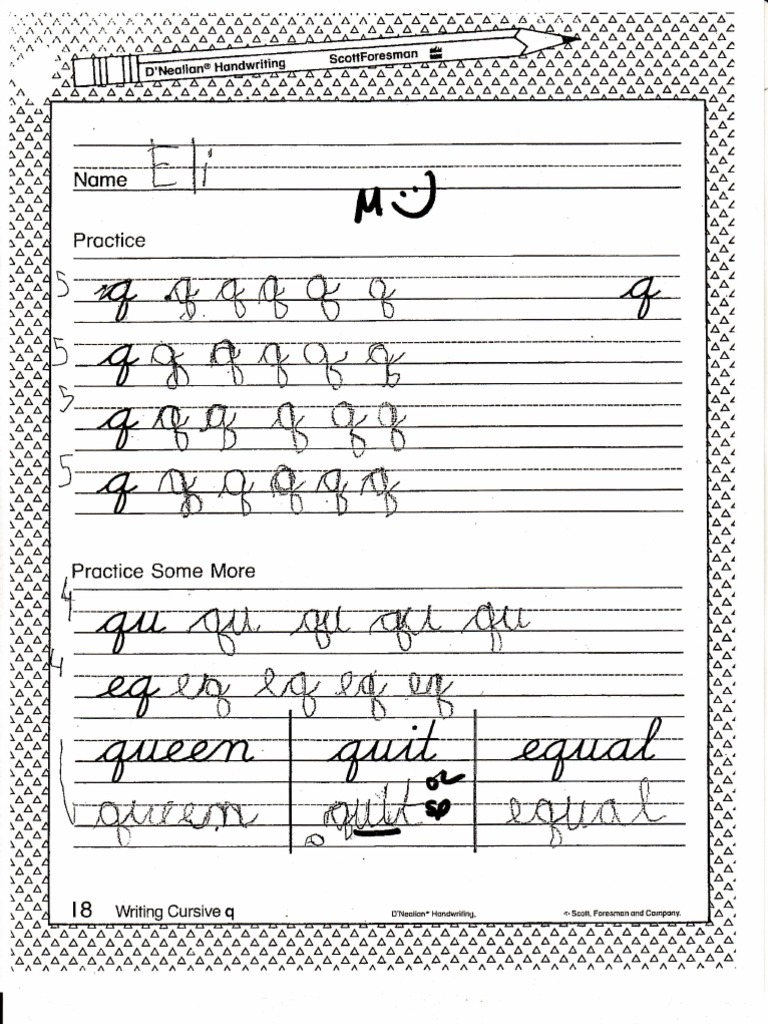 Eli's Cursive Q | PDF | Language Arts & Discipline | Foreign Language ...
