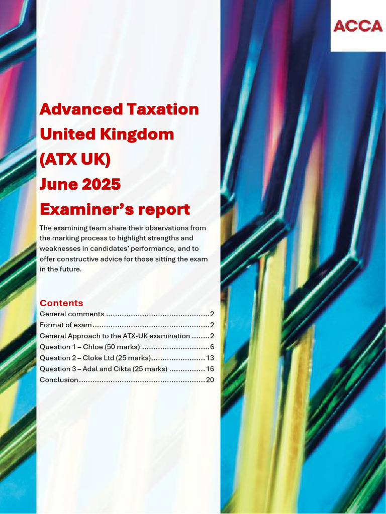 ATX UK June 2025 Examiner's Report | PDF | United Kingdom Corporation ...