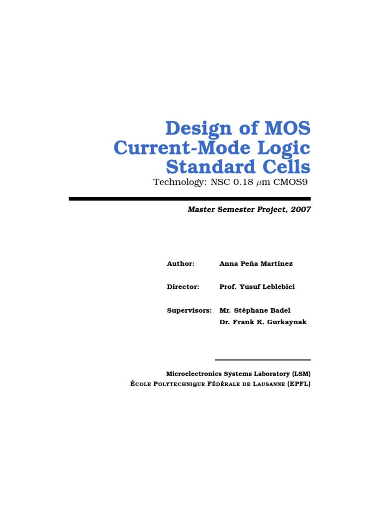 MOS Current-Mode Logic Standard Cells | PDF