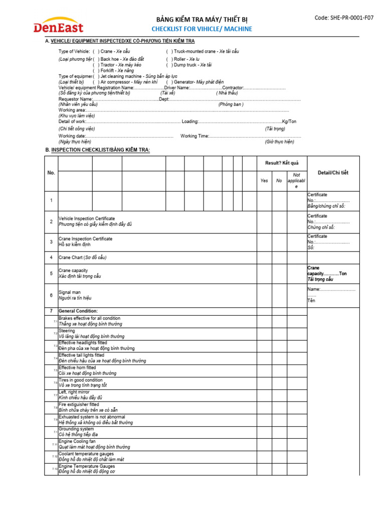 PTW for Lifting by DN Rev 01 -Checklist | PDF