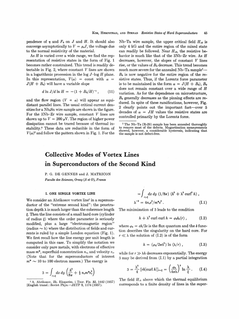 Collective Modes of Vortex Lines in Superconductors of The Second Kind ...