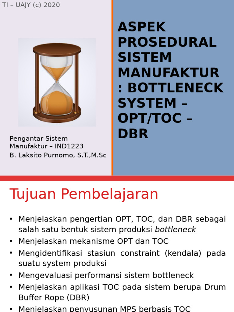 Sistem Manufaktur: OPT, TOC, DBR | PDF