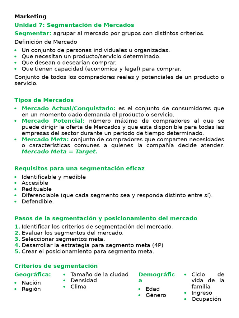Marketing Segundo Parcial | PDF | Mercado (economía) | Oferta y demanda