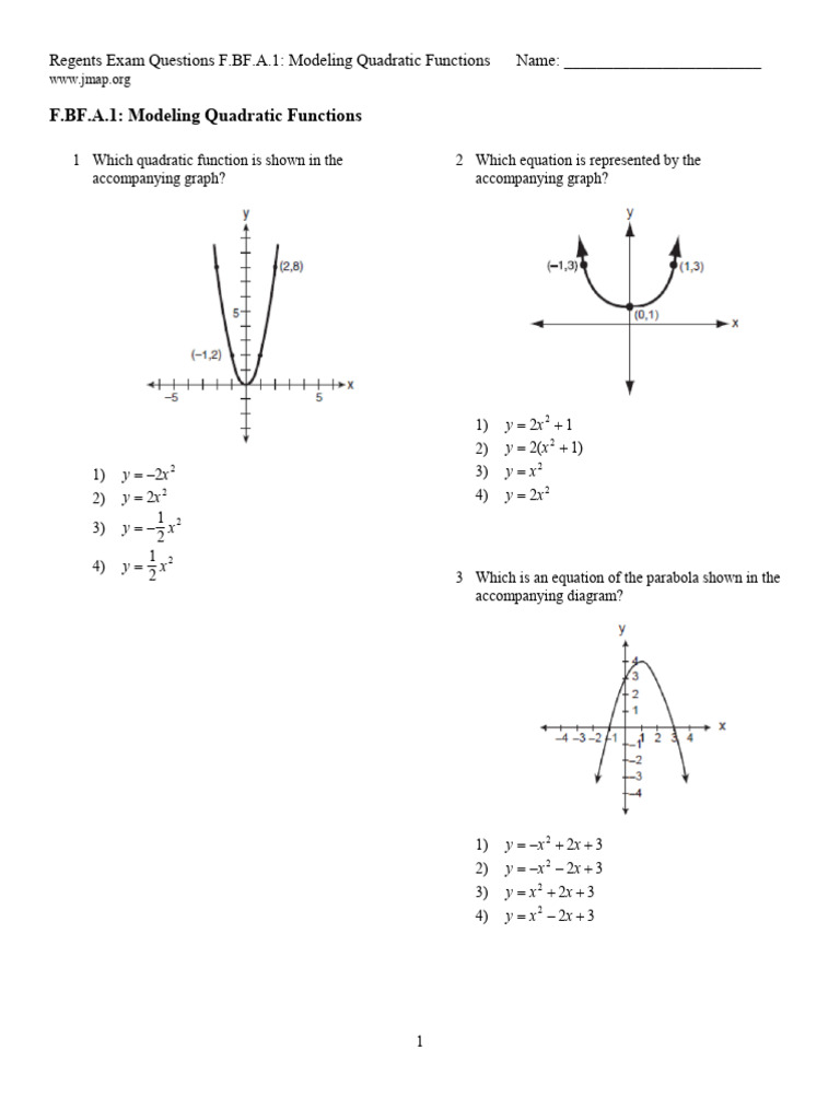 Quadratic Functions Exam Answers | PDF | Numerical Analysis | Mathematics