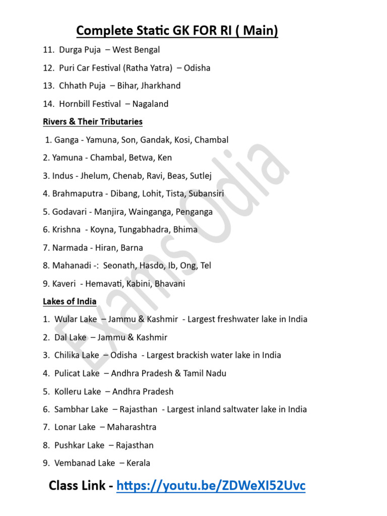 Complete Static GK 2 | PDF