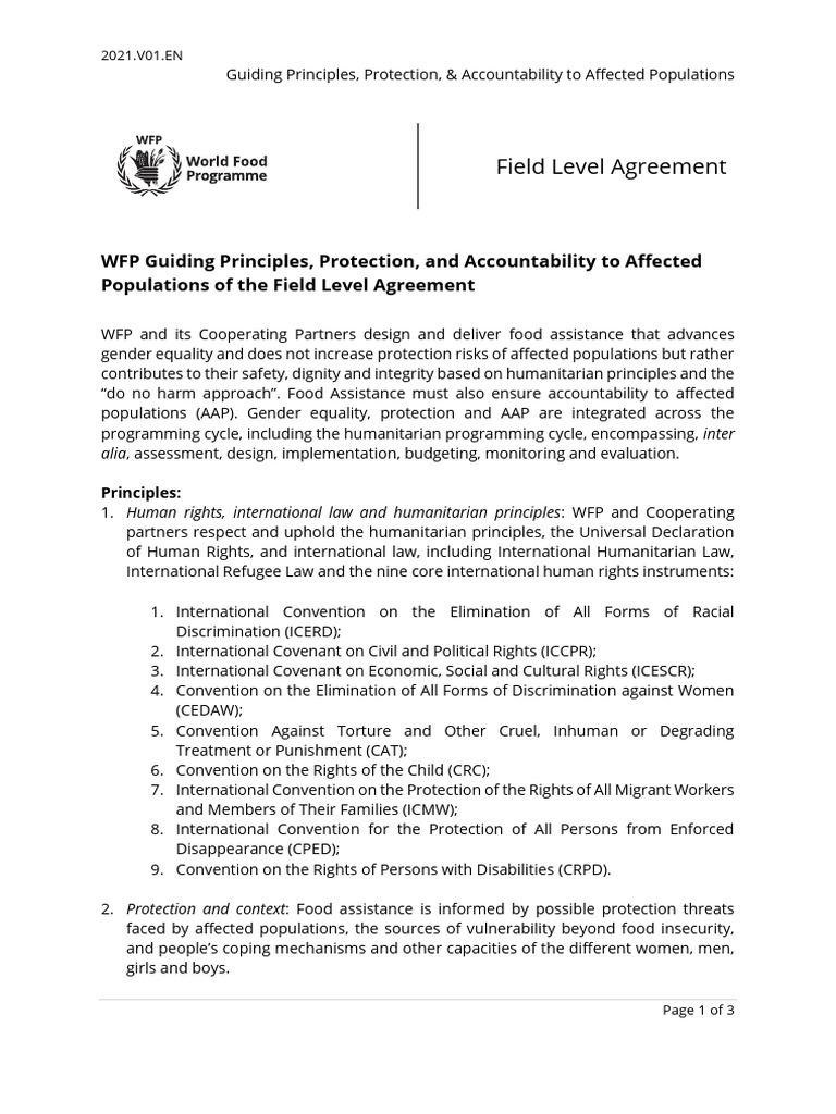 WFP Humanitarian Principles and AAP | PDF | Human Rights | World Food ...