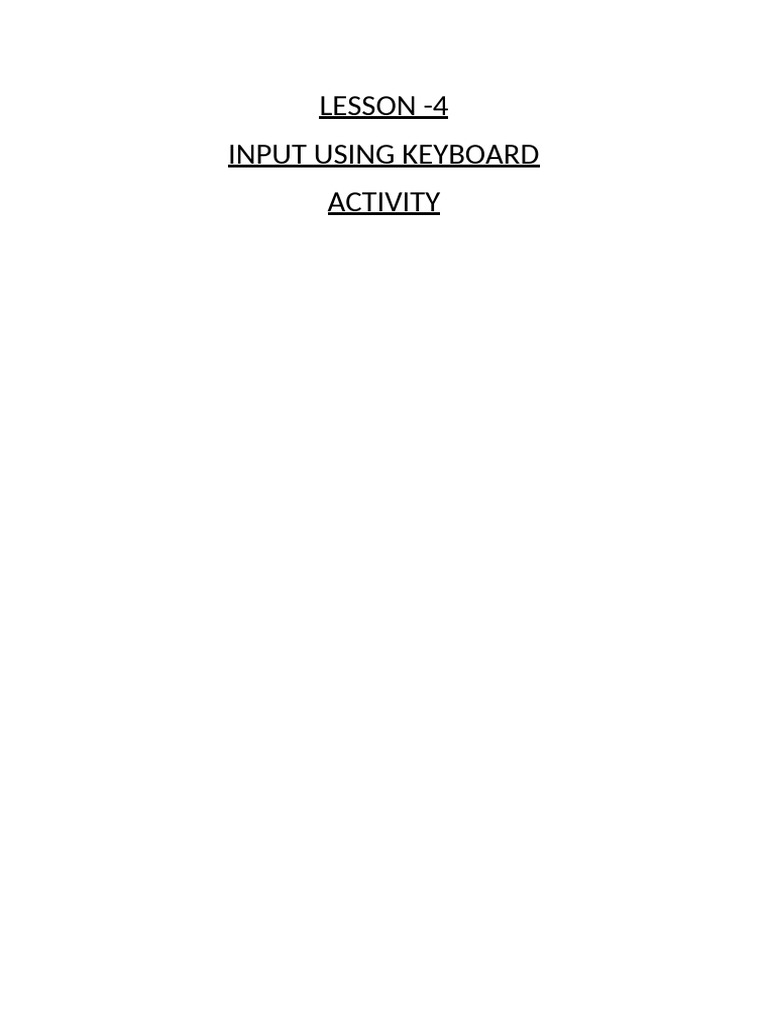 Cl-2 L - 4 Input Using Keyboard | PDF