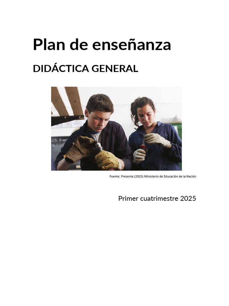 Plan de Enseñanza en Didáctica General | PDF | Enseñando | Plan de estudios