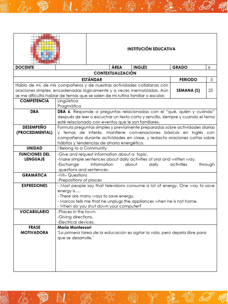 Ingles 6 Periodo 3 Sem 25 | PDF | Lingüística