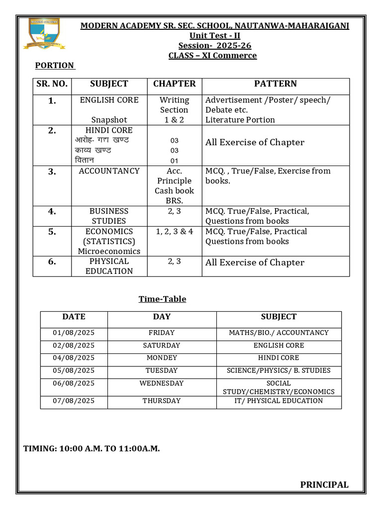 Class - Xi Comm | PDF
