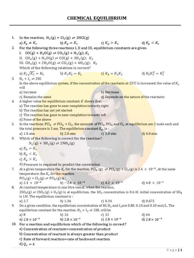 Chemical Equilibrium DPP - by Akansha Karnwal | PDF | Chemical ...