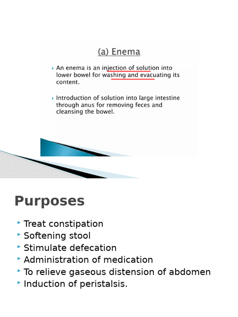 Types and Uses of Enemas | PDF