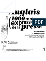 Anglais - 1000 Mots Et Expressions de La Presse