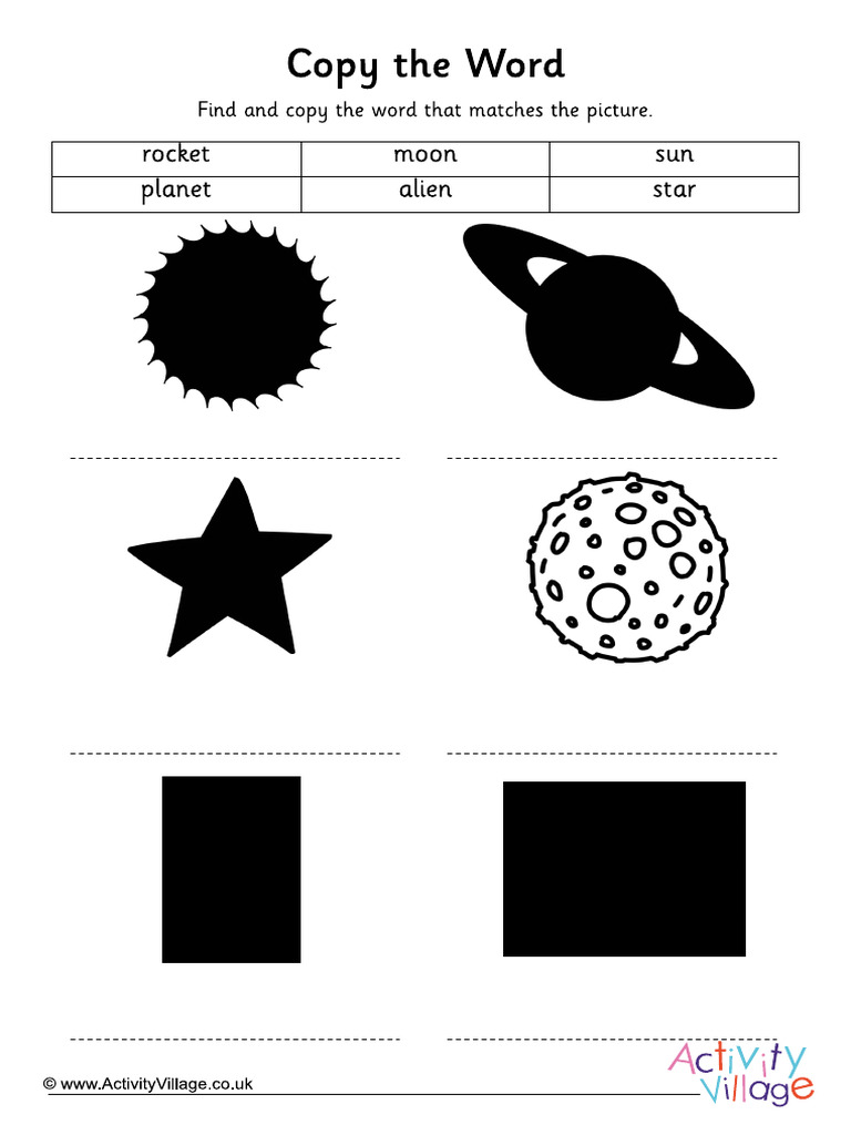 Space Copy The Word Worksheet | PDF