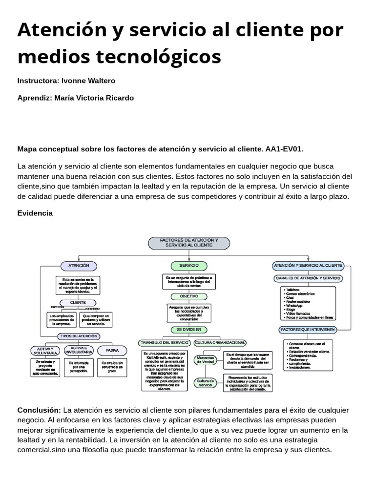 Mapa Conceptual de Atención al Cliente | PDF