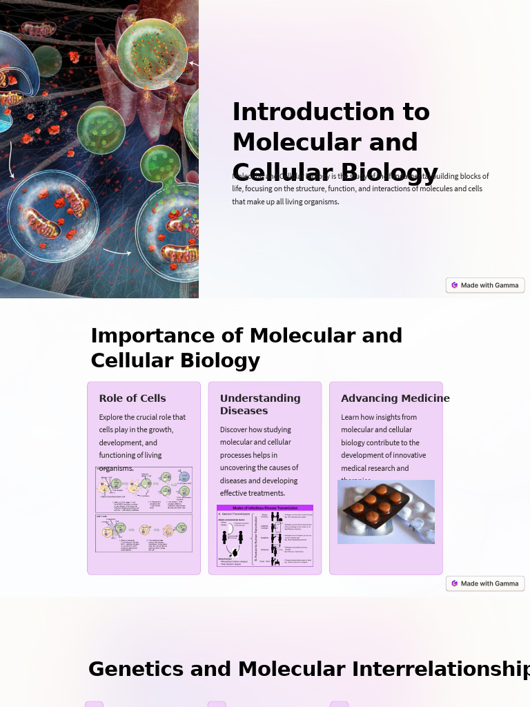 Introduction to Molecular and Cellular Biology | PDF | Molecular ...