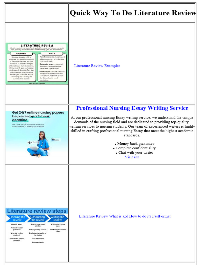 Quick Way To Do Literature Review | PDF | Essays | Literature Review