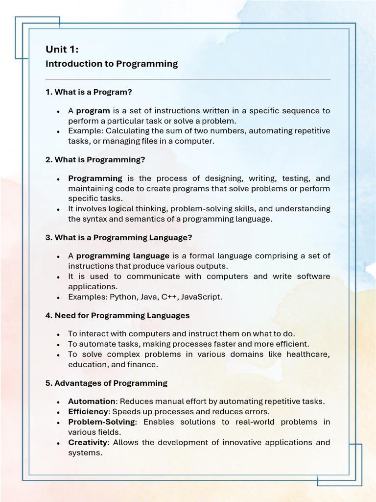 Introduction to Programming Concepts | PDF | Computer Programming ...