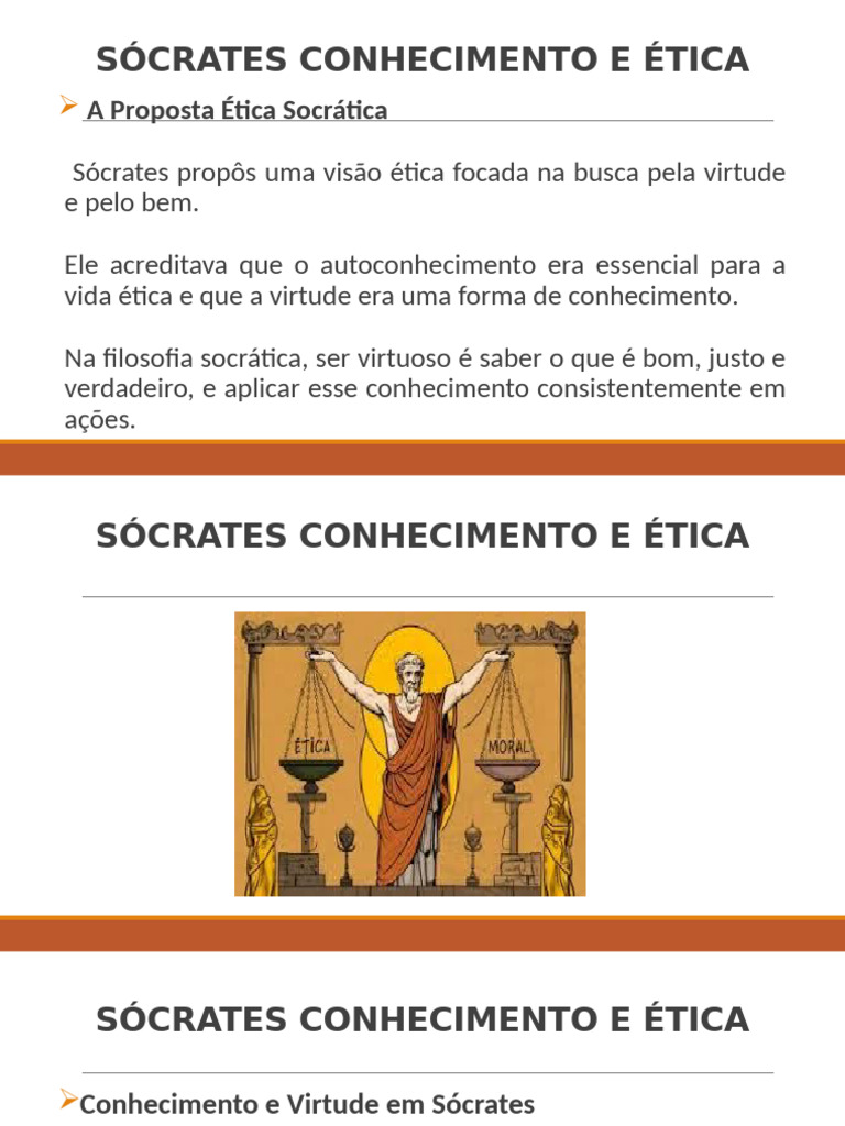Ética e Virtude na Filosofia de Sócrates | PDF | Sócrates | Conhecimento