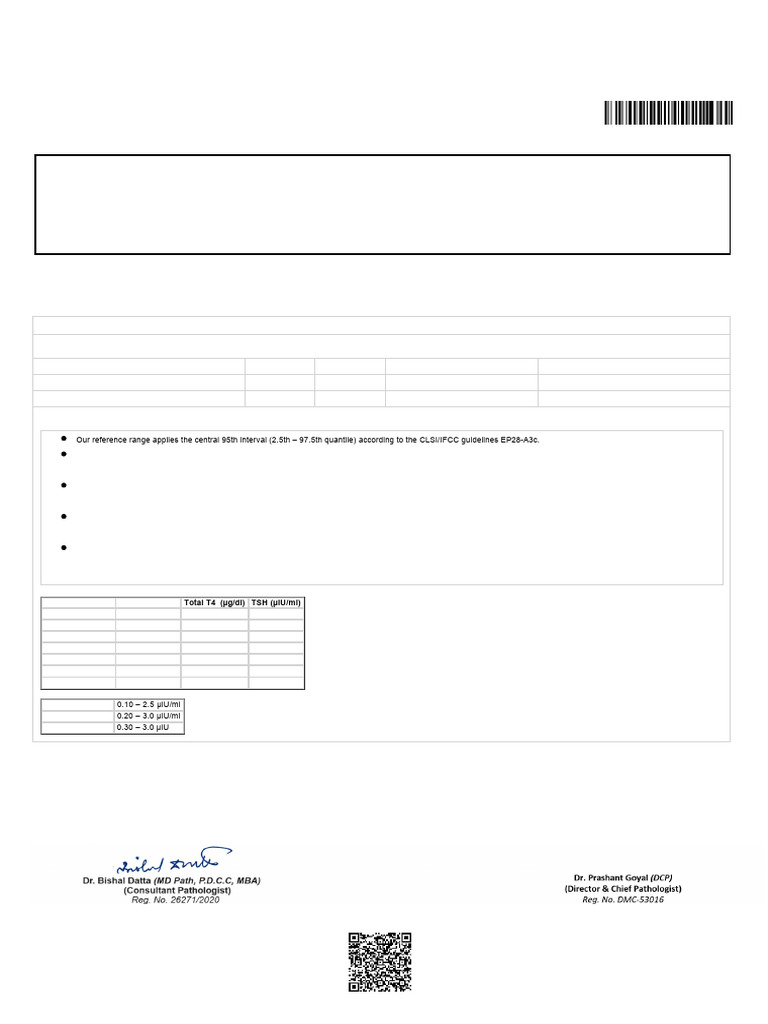 Test Name Bio. Ref. Range: Thyroid Profile-I (T3, T4, TSH) Sample Type ...