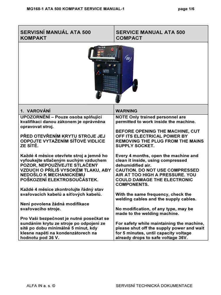 Ata 500 Kompakt Service Manual | PDF