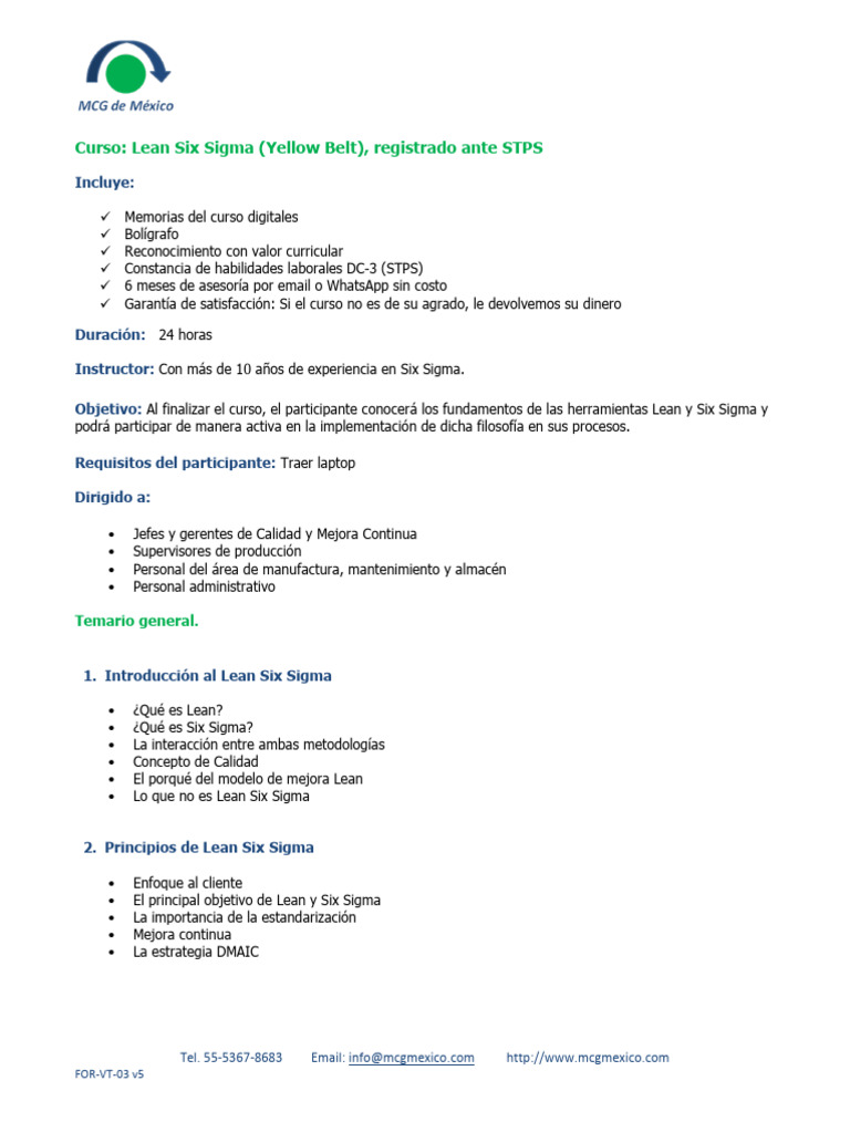 Curso Lean Six Sigma Yellow Belt STPS | PDF | Six Sigma